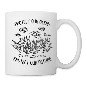 Protects Our Ocean Sea Plastic Pollution - Mug - white - Right