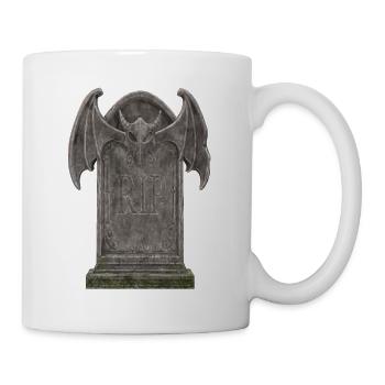 Grabstein Design - Tasse - Weiß - Rechts