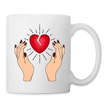 Broken Heart Tattoo Design - Mug - white - Right