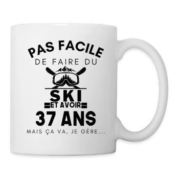 Pas facile de faire du ski anniversaire 37 ans SKI - Mug blanc - blanc - Droite