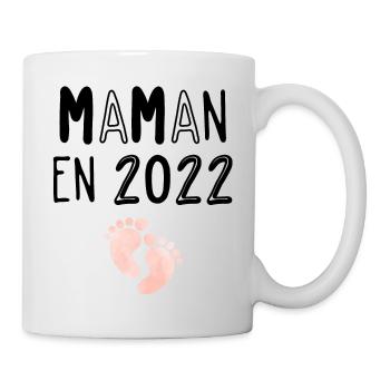 Maman - 2022 - Cadeau - Naissance - Anniversaire - Mug blanc - blanc - Droite