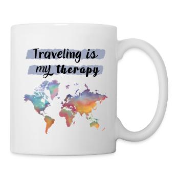 Reisen ist meine Therapie - Tasse - Weiß - Rechts