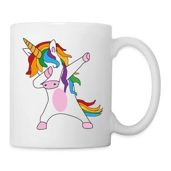 Einhorn Dabbing Unicorn Einhörner Geschenkidee - Tasse - Weiß - Rechts