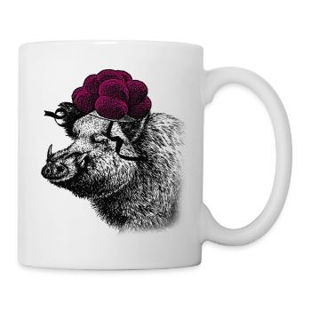 Schwarzwald-Tussi Sanglier avec chapeau - Mug blanc - blanc - Droite