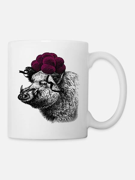 Schwarzwald-Tussi Sanglier avec chapeau - Mug blanc - blanc