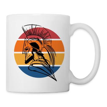 Sparta tête Sunset guerriers combattants Spartiate Cool - Mug blanc - blanc - Droite