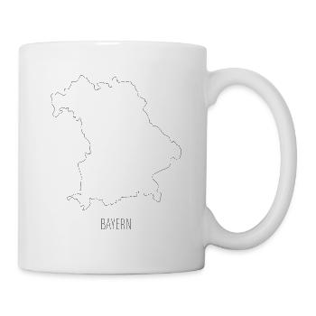 Bayern Karte in schwarzer Silhouette - Tasse - Weiß - Rechts