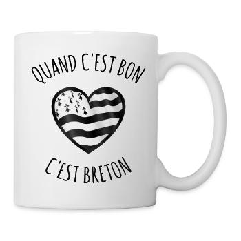Tshirt drapeau breton quand c'est bon c'est breton - Mug blanc - blanc - Droite