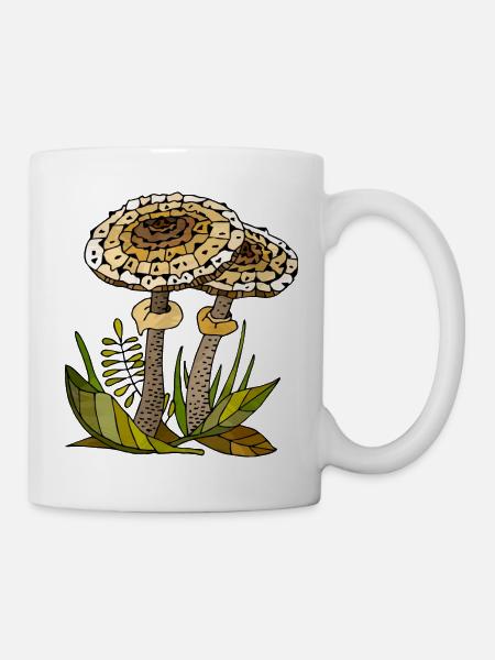 Pilze - Tasse - Weiß