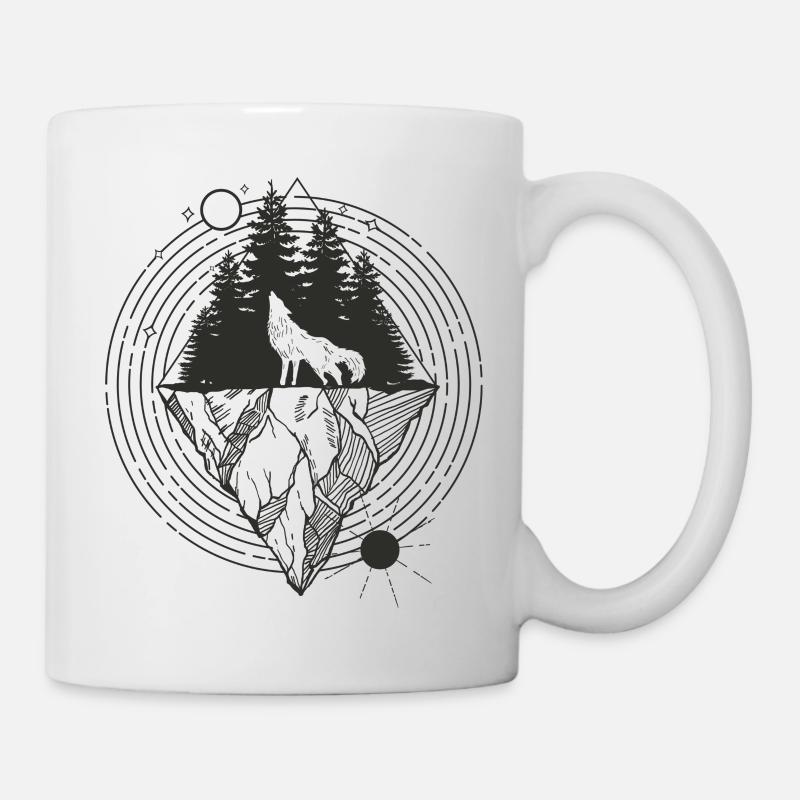 Explorer Nature Animals Series Loup YIN YANG 01 - Mug blanc - blanc