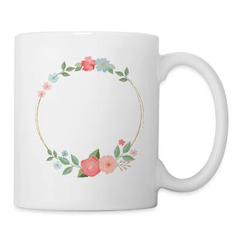 Flower wreath. modern. Customizable as a gift - Mug - white - Right