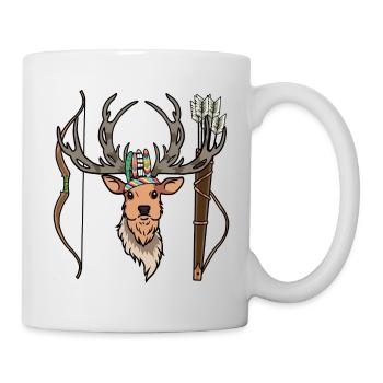 Cerf, Wapiti, Bois, Tête De Cerf, Chasses Sauvages - Mug blanc - blanc - Droite