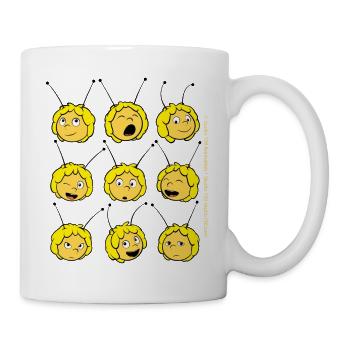 Biene Maja Gesichter Emotionen Tasse - Tasse - Weiß - Rechts