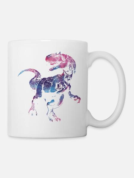 T-Rex World Dinosaurier Velociraptor Space Design - Tasse - Weiß