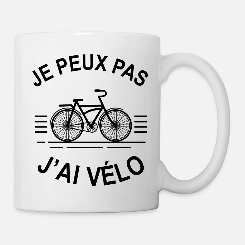 je peux pas j'ai vélo - Mug blanc - blanc