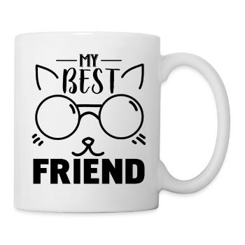 Mein bester Freund ist eine Katze - Tasse - Weiß - Rechts