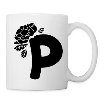 Alphabet Letter P With Flower - Mug - white - Right