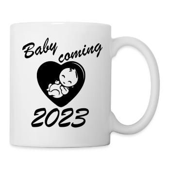 Pregnant in 2023, baby coming in 2023 - Mug - white - Right