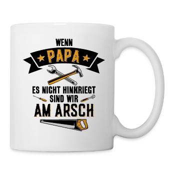 PAPA AM ARSCH REPARIEREN WERKZEUG - Tasse - Weiß - Rechts