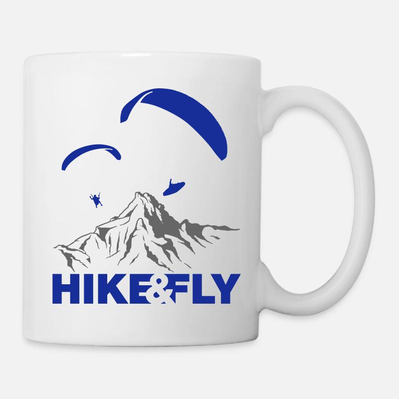 Hike & Fly Gleitschirm Vektor - Tasse - Weiß