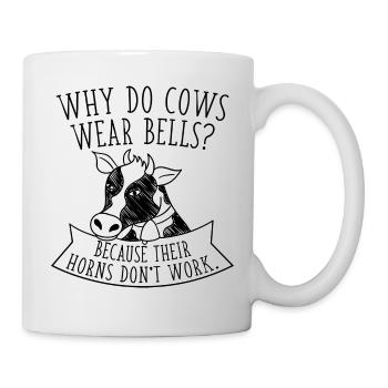 Pourquoi les vaches portent-elles des cloches - Mug blanc - blanc - Droite