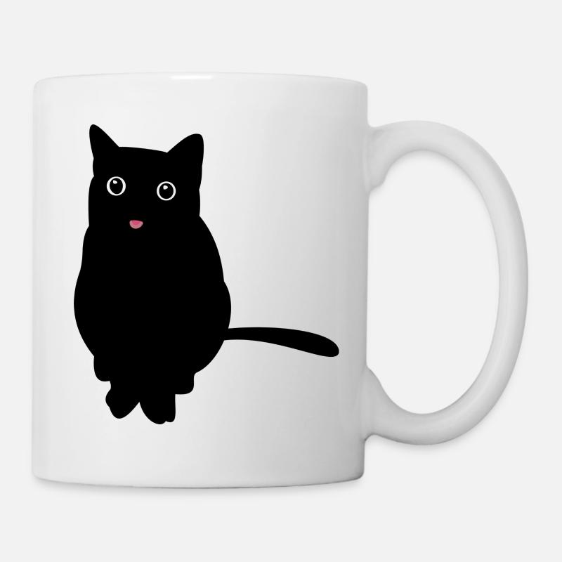 black cat - chat noir - Mug blanc - blanc