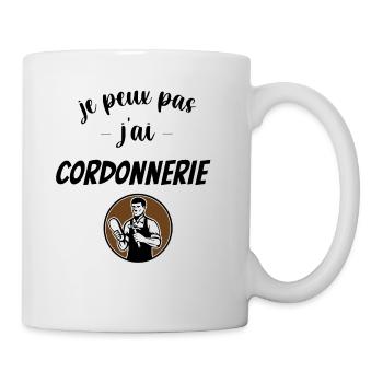 je peux pas j'ai cordonnerie humour - Mug blanc - blanc - Droite