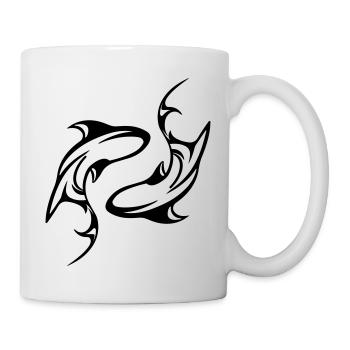 Requins - Yin Yang - Dans toutes les couleurs Vector - Mug blanc - blanc - Droite