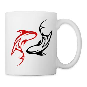 Requins - Yin Yang - Dans toutes les couleurs Vector - Mug blanc - blanc - Droite
