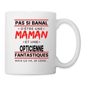 OPTICIENNE et Maman cadeau pour mère - Mug blanc - blanc - Droite