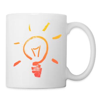 Glühbirne Vintage Lampe am Leuchten - Tasse - Weiß - Rechts