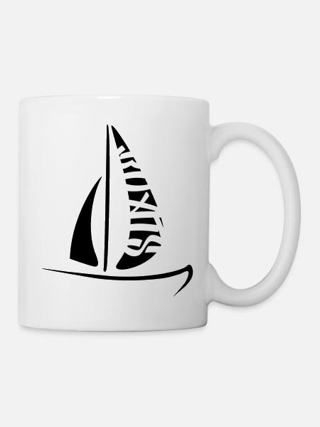 Boot Segelschiff - Tasse - Weiß