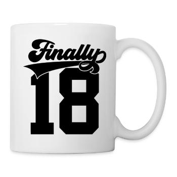 FINALLY 18 YEARS OF AGE 18TH BIRTHDAY FINALLY 18 - Mug - white - Right