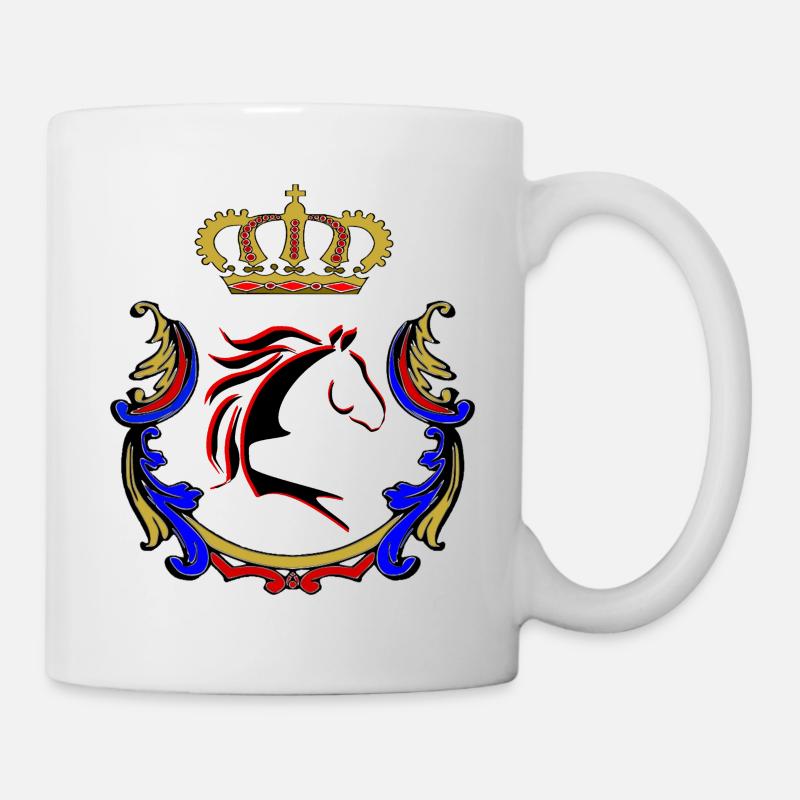 Pferd, Pferde, Pferd mit Ornament - Tasse - Weiß