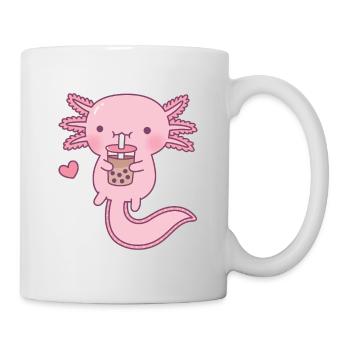 Cute Axolotl Loves Bubble Milk Tea - Mug - white - Right