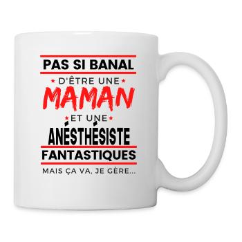 ANÉSTHÉSISTE et Maman cadeau pour mère - Mug blanc - blanc - Droite