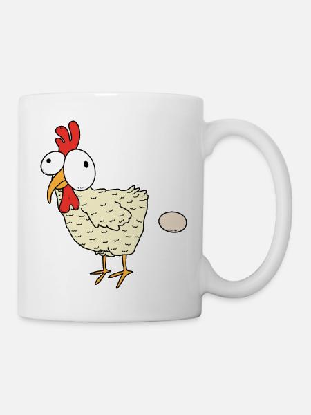 Drôle d’agriculteur de poulet - Mug blanc - blanc