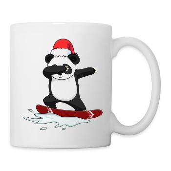 panda noël snowboard ours polaire snowboard - Mug blanc - blanc - Droite
