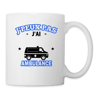 j peux pas j ai ambulance - Mug blanc - blanc - Droite