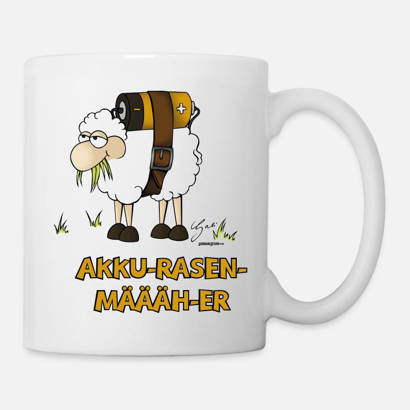 Akku-Rasen-Määäh-er - Tasse - Weiß