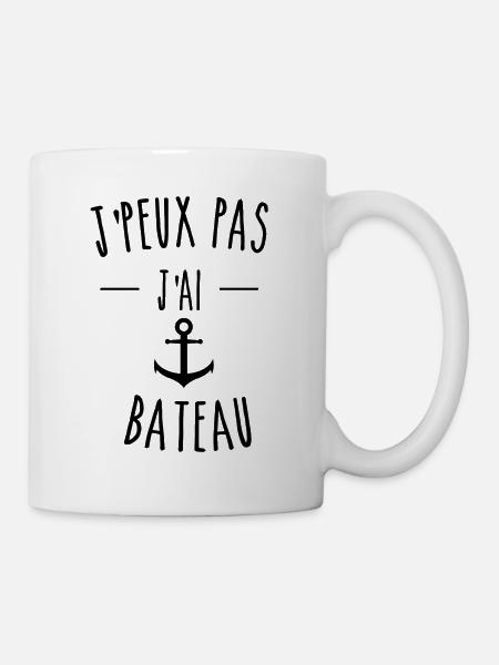 je peux pas j'ai bateau - Mug blanc - blanc