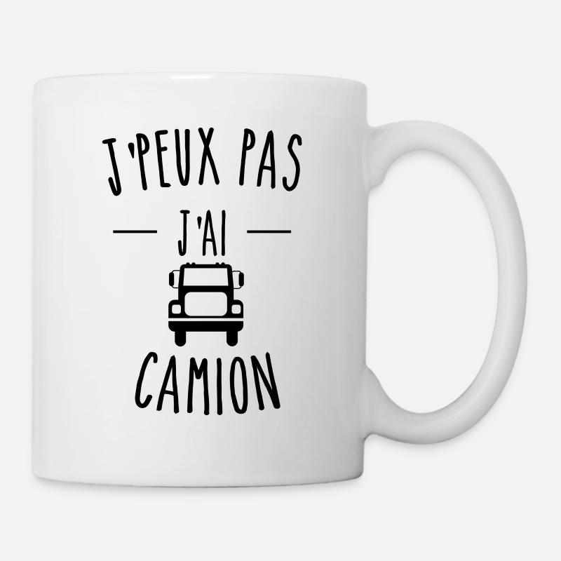je peux pas j'ai camion - Mug blanc - blanc