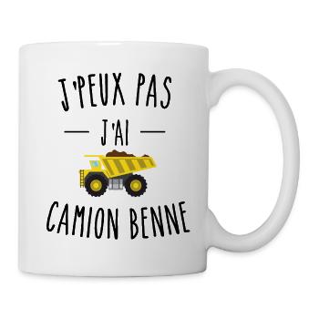 je peux pas j'ai camion benne - Mug blanc - blanc - Droite