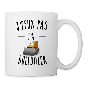 je peux pas j'ai bulldozer - Mug blanc - blanc - Droite