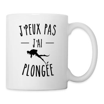 je peux pas j'ai plongée - Mug blanc - blanc - Droite