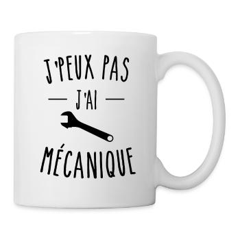 je peux pas j'ai mécanique - Mug blanc - blanc - Droite