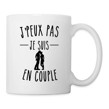 je peux pas je suis en couple - Mug blanc - blanc - Droite
