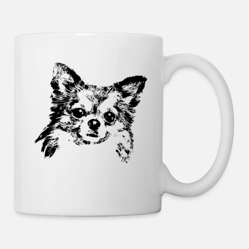 chihuahua schwarz - Tasse - Weiß