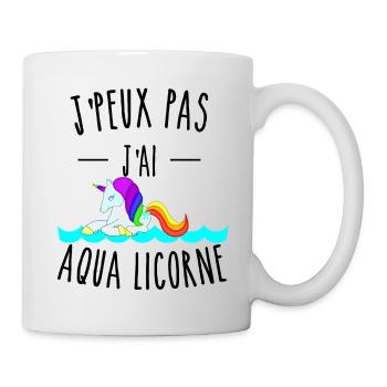 je peux pas j'ai aqua licorne humour - Mug blanc - blanc - Droite