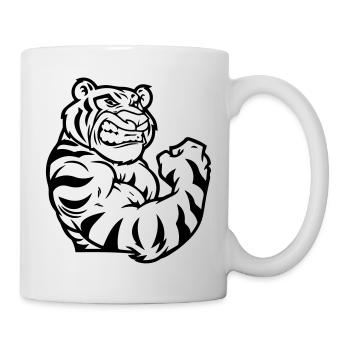 Tiger Bodybuilding Biceps - Mug - white - Right
